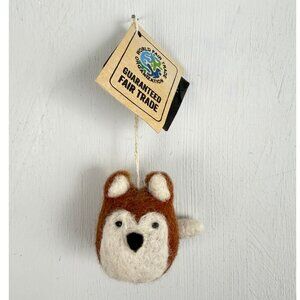 Christmas Ornament Fox Small Handcrafted Made in Nepal Scandinavian Design Wool